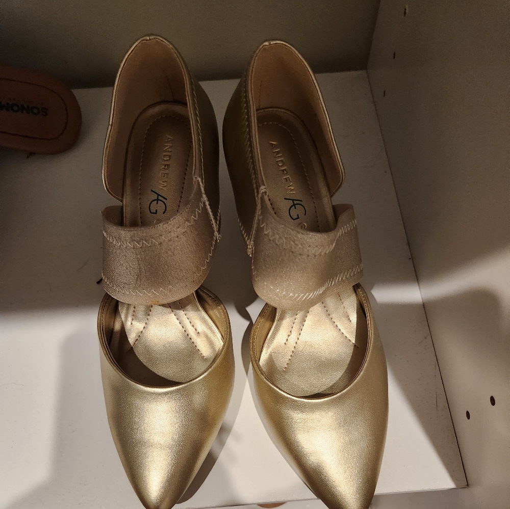 Gold Andrew Geller 'AG' heels